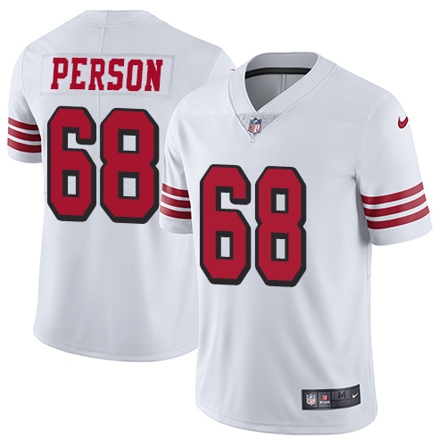 San Francisco 49ers Limited White Men Mike Person NFL Jersey #68 Rush Vapor Untouchable